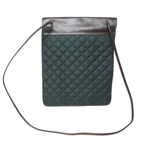Lands' End leather trimmed quilted crossbody bag - Picture 6 of 9
